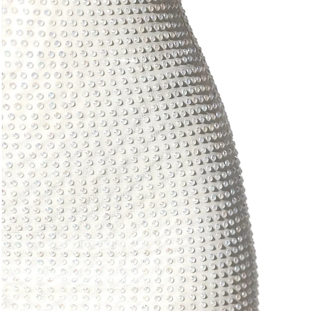 Oh Polly Embellished Plunge Neck Low Back Evening Gown - Picture 2 of 4